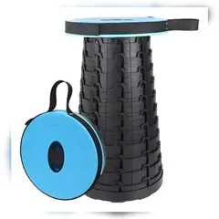 GENERICO - Silla Plegable Redonda Butaco Retráctil Viajera Azul