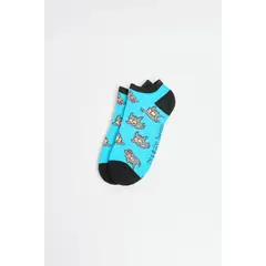KOAJ - Medias azules tobilleras con diseños de Los Simpson Hombre