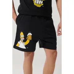 KOAJ - Bermuda negra con diseño de Los Simpson y bolsillos Hombre