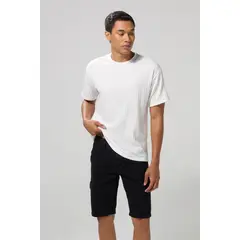 KOAJ - Bermuda en dril cargo gris oscura con tiro bajo Hombre