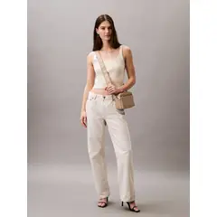 CALVIN KLEIN - Jeans blanco rectos estilo 90s con lavado tiza