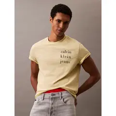 CALVIN KLEIN - Camiseta amarilla Classic Crewneck