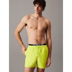 CALVIN KLEIN - Traje amarillo de baño corto con cinturilla doble - Intense Power