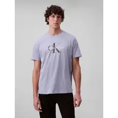 CALVIN KLEIN - Camiseta gris con monograma