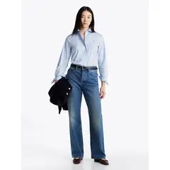 TOMMY HILFIGER - Camisa celeste de popelín de corte regular