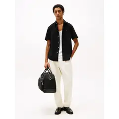 TOMMY HILFIGER - Camisa negra poplin solida