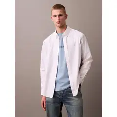 CALVIN KLEIN - Camisa blanca Oxford clásica de manga larga