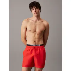 CALVIN KLEIN - Traje rojo de baño corto con cinturilla doble - Intense Power
