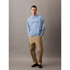 CALVIN KLEIN - Buzo multicolor con capota de felpa con logo estándar