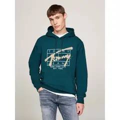 TOMMY HILFIGER - Buzo verde con logo distintivo estilo graffiti Tommy Jeans