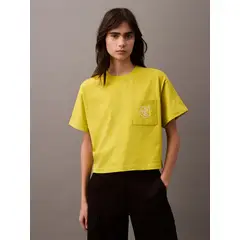CALVIN KLEIN - Camiseta Croppe con Escudo de Logo
