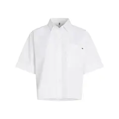 TOMMY HILFIGER - Camisa blanca Corta de Rayas con Bolsillo