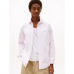 TOMMY HILFIGER - Camisa rosa Heritage de rayas con corte regular