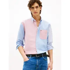 TOMMY HILFIGER - Camisa multicolor amplia de rayas color block