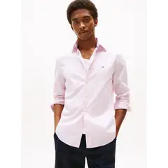 TOMMY HILFIGER - Camisa rosa Poplin Mini de manga larga