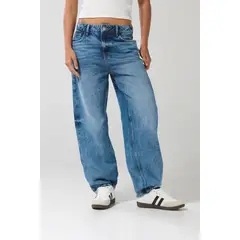 KOAJ - Jean balloon azul con tiro alto y bota ancha Mujer