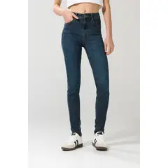 KOAJ - Jean azul oscuro push up con realce, bolsillos y tiro a Mujer