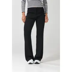 KOAJ - Pantalón flare negro con tiro medio y bota ancha Mujer