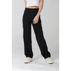 KOAJ - Jean 90s tiro alto lavado negro Mujer