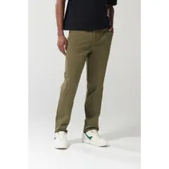 KOAJ - Pantalón unicolor en dril ajustado con tiro medio Hombre