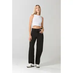 KOAJ - Jean café oscuro baggy con bota ancha y tiro medio