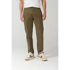KOAJ - Pantalón en dril unicolor slim con tiro medio Hombre