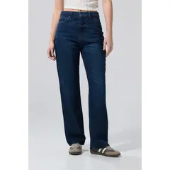 KOAJ - Jean 90´S bota recta azul oscuro con tiro alto y bolsil