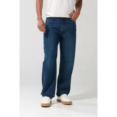 KOAJ - Jean 90´S tiro medio azul oscuro con bota ancha y bolsi