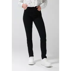 KOAJ - Jean negro jegging ajustado con bolsillos y súper tiro Mujer