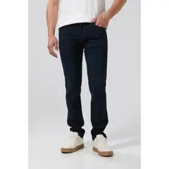 KOAJ - Jean azul oscuro slim con tiro bajo y costuras en cont Hombre