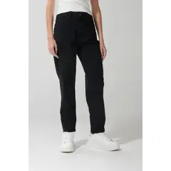 KOAJ - Jean mom bota recta negro con tiro súper alto y bolsill Mujer