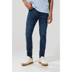 KOAJ - Jean tiro bajo skinny azul con ajuste ceñido y cremalle
