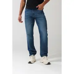 KOAJ - Jean azul oscuro 90´S con tiro bajo y bota recta