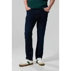 KOAJ - Jean bota recta azul oscuro straight leg tiro bajo