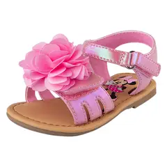 DISNEY - Sandalias Con Diseño De Minnie Y Flores Para Niña Pequeña Rosa Claro 200087