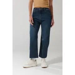 KOAJ - Jean 90´S bota recta azul oscuro con bolsillos y tiro a Mujer