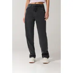 KOAJ - Jean bota recta 90´S gris oscuro con bolsillos y tiro a Mujer