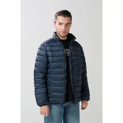 KOAJ - Chaqueta acolchada cuello alto unicolor con cremallera Hombre
