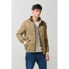 KOAJ - Chaqueta cuello alto acolchada unicolor con cremallera Hombre