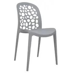 MOBLIHOUSE - Silla Comedor Siena Gris Sillas Exterior Apilable Resistente