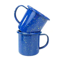 MACUIRA - Set x2 Tazas esmaltadas 390 ml Azul