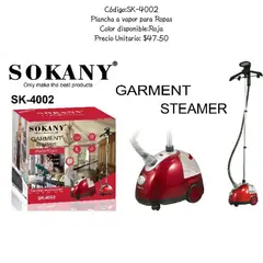 SOKANY - Plancha Vertical Vapor 1800W Elimina Arruga Con Ruedas Placa XL