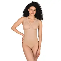 RITCHI - Body Faja Con Encaje Manga Sisa Cómodo Versátil Hilo
