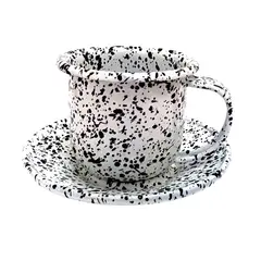 MACUIRA - Set 4 Mugs Te o Cafe en Peltre 330ml Coral Negro