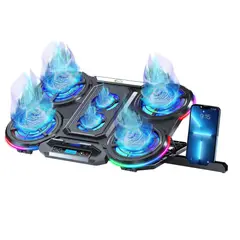 J&R - Base Gamer Refrigerante 6 Ventiladores Con Soporte Para Celu