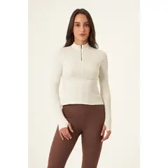 BELIFE - Buzo cuello alto ivory para mujer