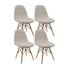 BOXBIT - Kit x4 Sillas DKR Botones Beige