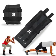 LAVEF - Pesas Tobilleras de 3 kg (Par de 6 lbs) – Color Negro