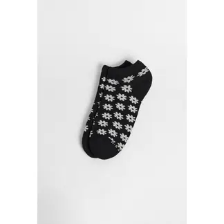 KOAJ - Medias tobilleras azules intensas con diseño de flores Mujer