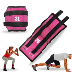 LAVEF - Pesas Tobilleras de 3 kg (Par de 6 lbs) – Color Fucsia